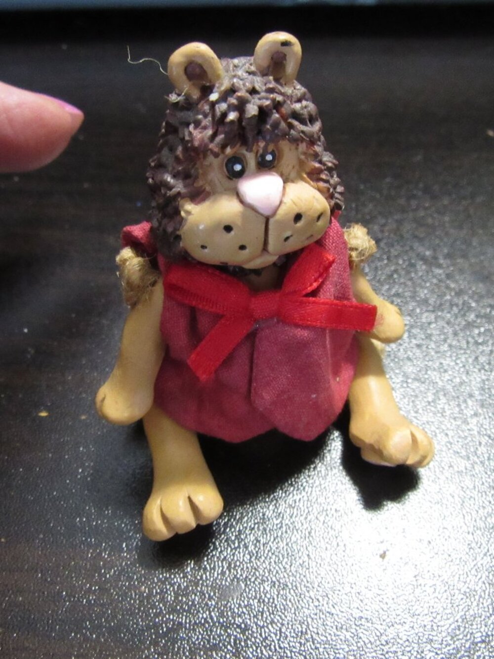 Unique Vintage RUSS BERRIE & Company Cat with Red Cape.